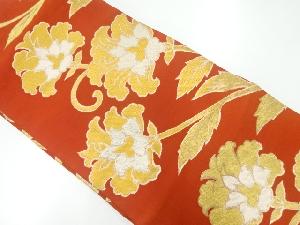 アンティーク　花唐草模様織出し名古屋帯（着用可）